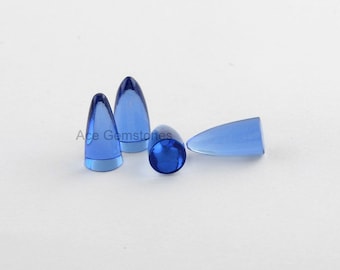 Bullet Shape Smooth Cabochon Tanzanite Quartz Loose Gemstone AAA Grade - 5 Pcs.