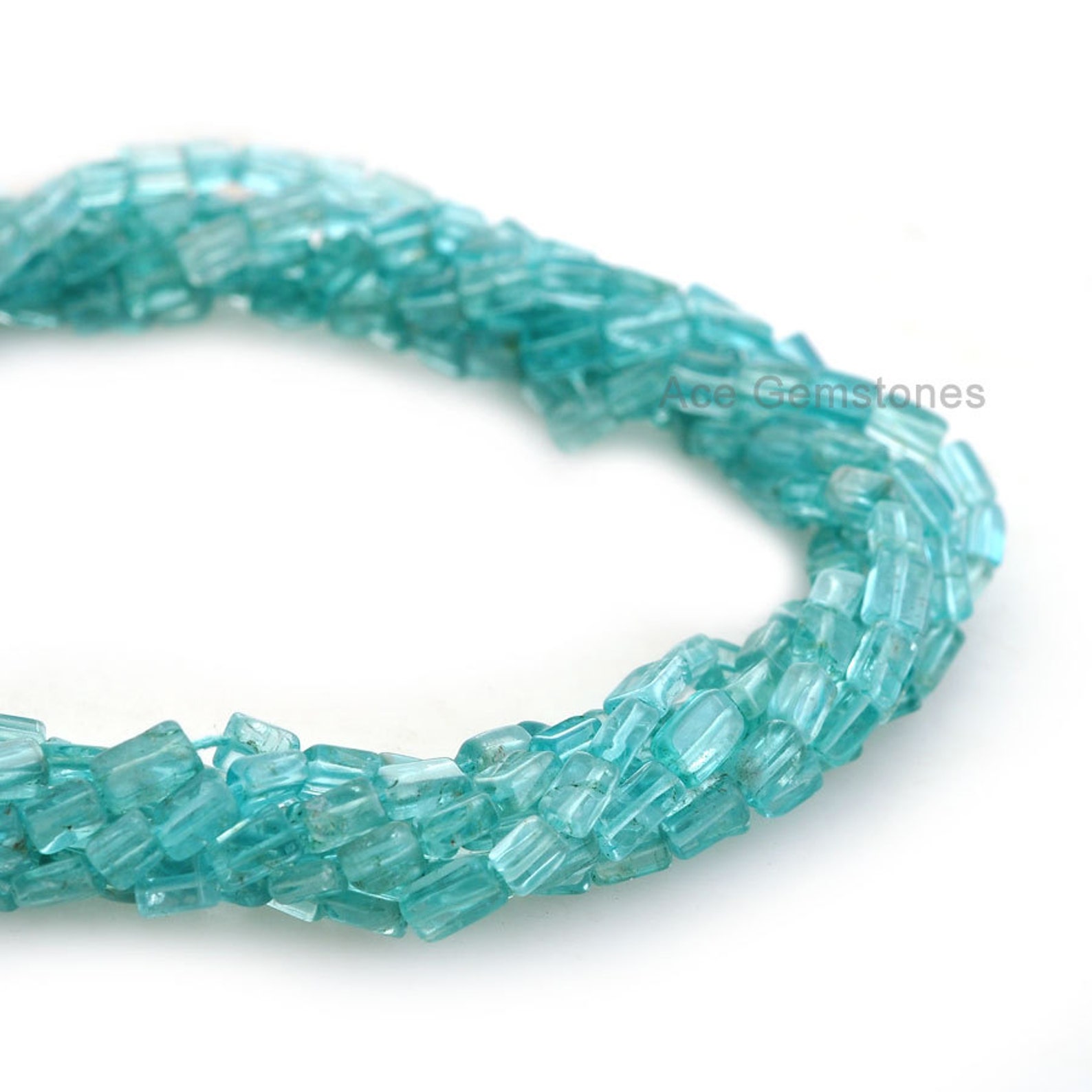 Apatite Smooth Rectangle Tube Beads Semiprecious Gemstone | Etsy