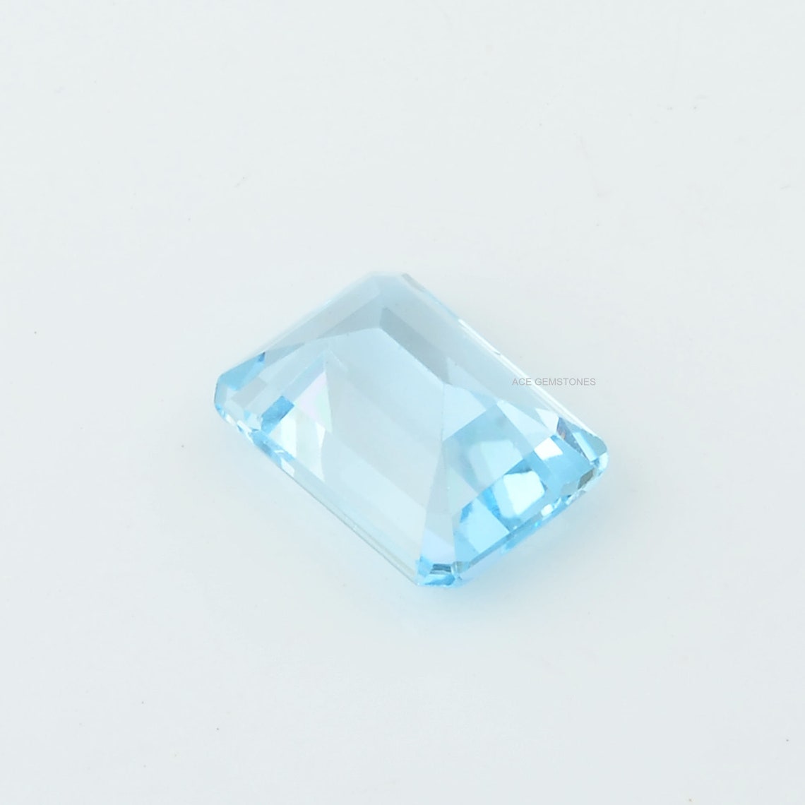 8.63 Ct Sky Blue Topaz 10x14 Mm Rectangle Genuine Gemstone- Emerald Cut ...