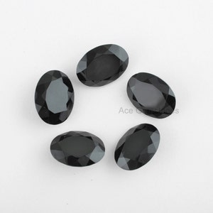 Black Onyx 12x16mm Oval Shape Loose Gemstone-Calibrated Cabochons-Wholesale Gemstone-Gemstone Cabochons- 5 Pcs.