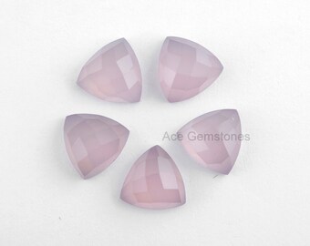 Pedra preciosa solta lavanda calcedônia verificador corte trilhão 12 mm, pedra preciosa por atacado - 5 peças