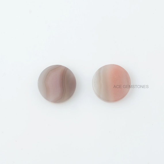 Botswana Agate 15mm Round Gemstone-Jewelry Making Gemstone-Pair Cabochon-Gemstone Supplier-Botswana Agate Stone- 2pcs