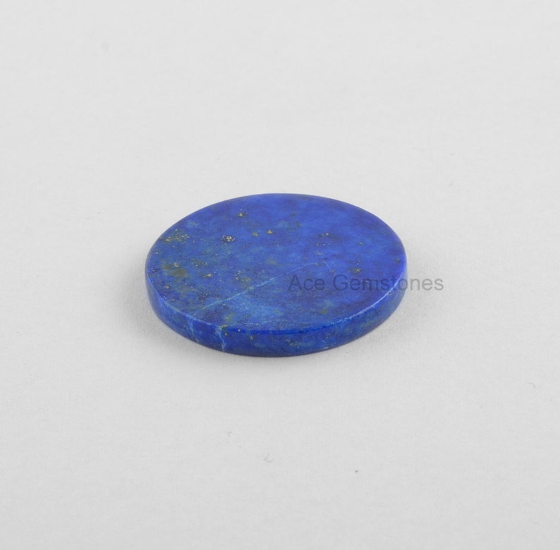 25x25mm Blue Lapis Stone, Flat Smooth Round Stone, Lapis Loose Gemstone, Calibrated Cabochons, Cabochons Gemstone, Wholesale Stone, 2 Pcs. image 1