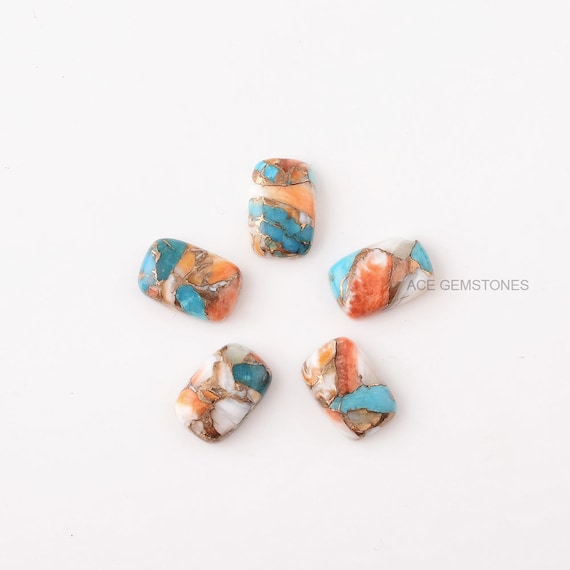 Copper Oyster Turquoise 10x15mm Cushion Shape Gemstone-Wholesale Gemstone Cabochon-Oyster Turquoise Gemstone-Jewelry Making Gemstone-5 pcs