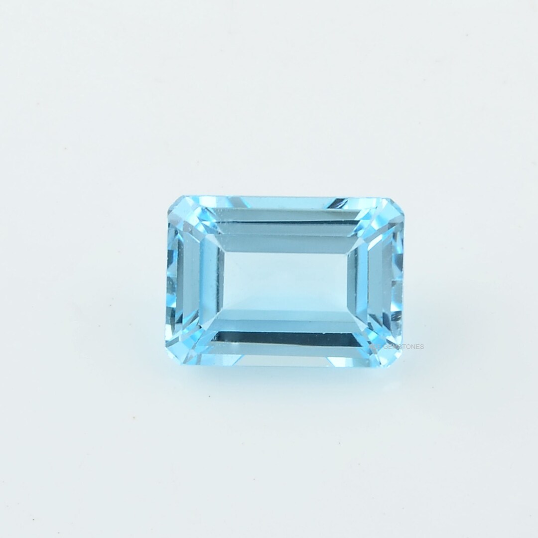9.06 Ct Genuine Sky Blue Topaz 10x14 Mm Rectangle Gemstone- High ...