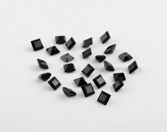 25 Pcs. Lot of Black Onyx Square 5mm Wholesale Loose Gems AAA Grade Excellent Cut Gemstone for Jewelry Supplies