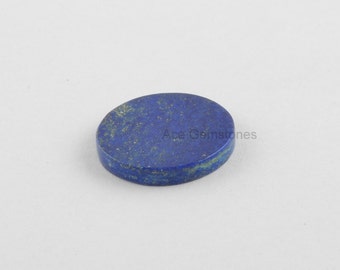 Lapis Stone, Calibrated Cabochons, Flat Smooth Round Stone, Blue Lapis Loose Gemstone, Cabochons Gemstone - 2 Pcs.