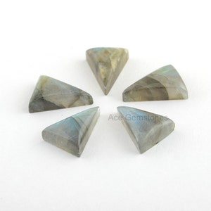 Labradorite Triangle Shape 10x15mm Gemstone, Calibrated Cabochons Gems Supplies, AAA Grade Labradorite Loose Cabochon, Jewelry Making 5 Pcs image 2