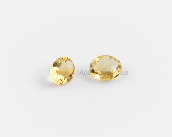 Kamień cytryn, luźne kamienie szlachetne, AAA klasy najwyższej jakości, Checker Cut kamień szlachetny, oryginalny cytryn Oval 8x10mm, listopad Birthstone-2 szt.