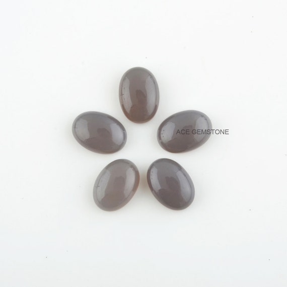 Gray Chalcedony Loose Gemstone-smooth Oval Calibrated Cabochon for