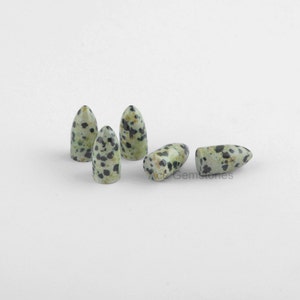 Bullet Shape Gemstone Dalmatian Jasper Bullet Stone Loose Smooth Gemstone Cabochons AAA Grade 5pcs. image 1