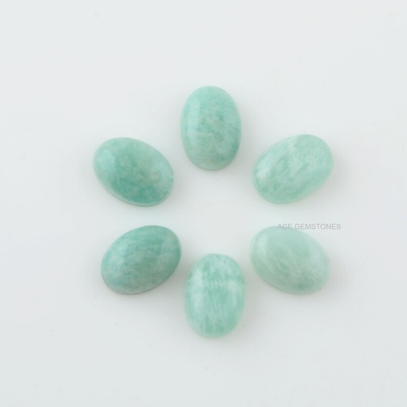 6 Pcs. Loose Gemstone Cabochon Amazonite Oval 10x14 AAA Grade