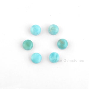 GENUINE LARIMAR 8mm CALIBRATED ROUND CABOCHON 10pcs GENUINE LARIMAR 8mm CALIBRATED ROUND CABOCHON 10pcs