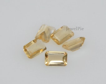 Citrine Faceted Emerald Cut 4x6mm - Loose Gemstone - AAA Grade Rich Quality - 15 Pcs.