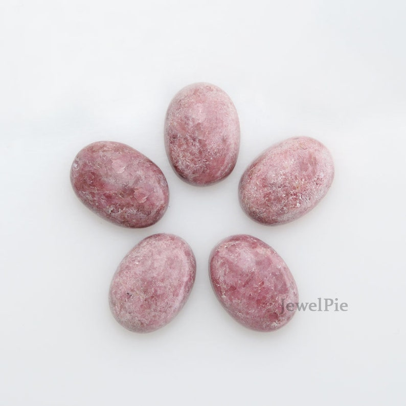 5 Pcs Rhodonite Oval 10x14mm AAA Grade Loose Gemstone Cabochon