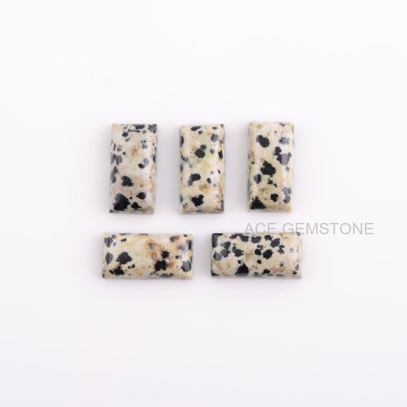5Pcs High Quality Loose Gemstone Calibrated Cabochons Natural Dalmation Jasper 8x16 Rectangle Cabochons