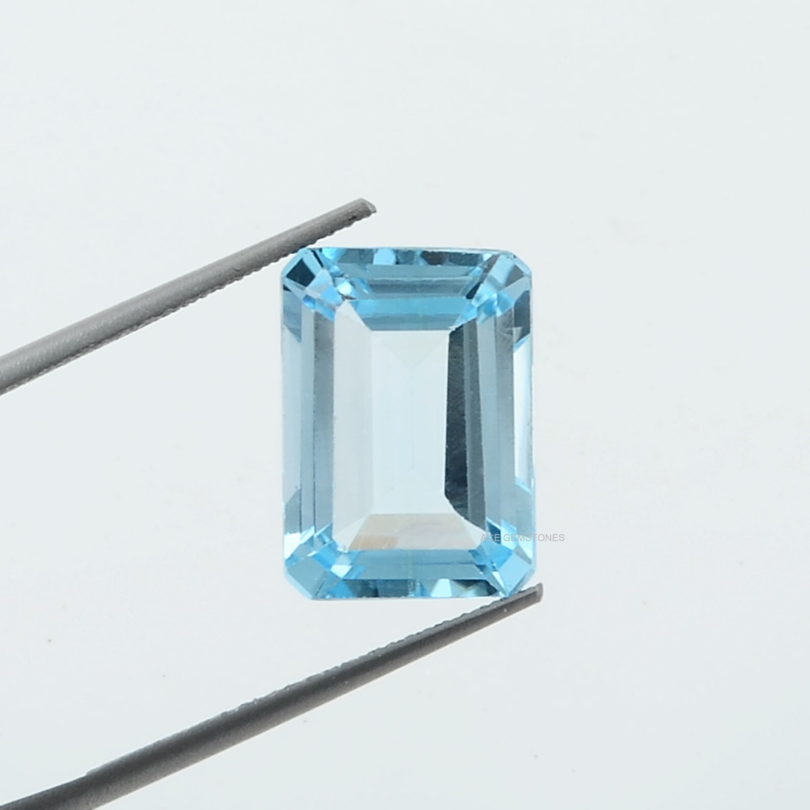 8.63 Ct Sky Blue Topaz 10x14 Mm Rectangle Genuine Gemstone- Emerald Cut ...
