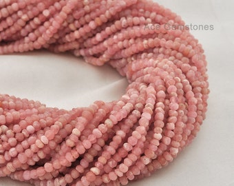 Genuine Rhodochrosite Beads Rondelle Faceted Beads Semiprecious Gemstone Beads A+ Grade, 3-4 mm, 35 cm Strand