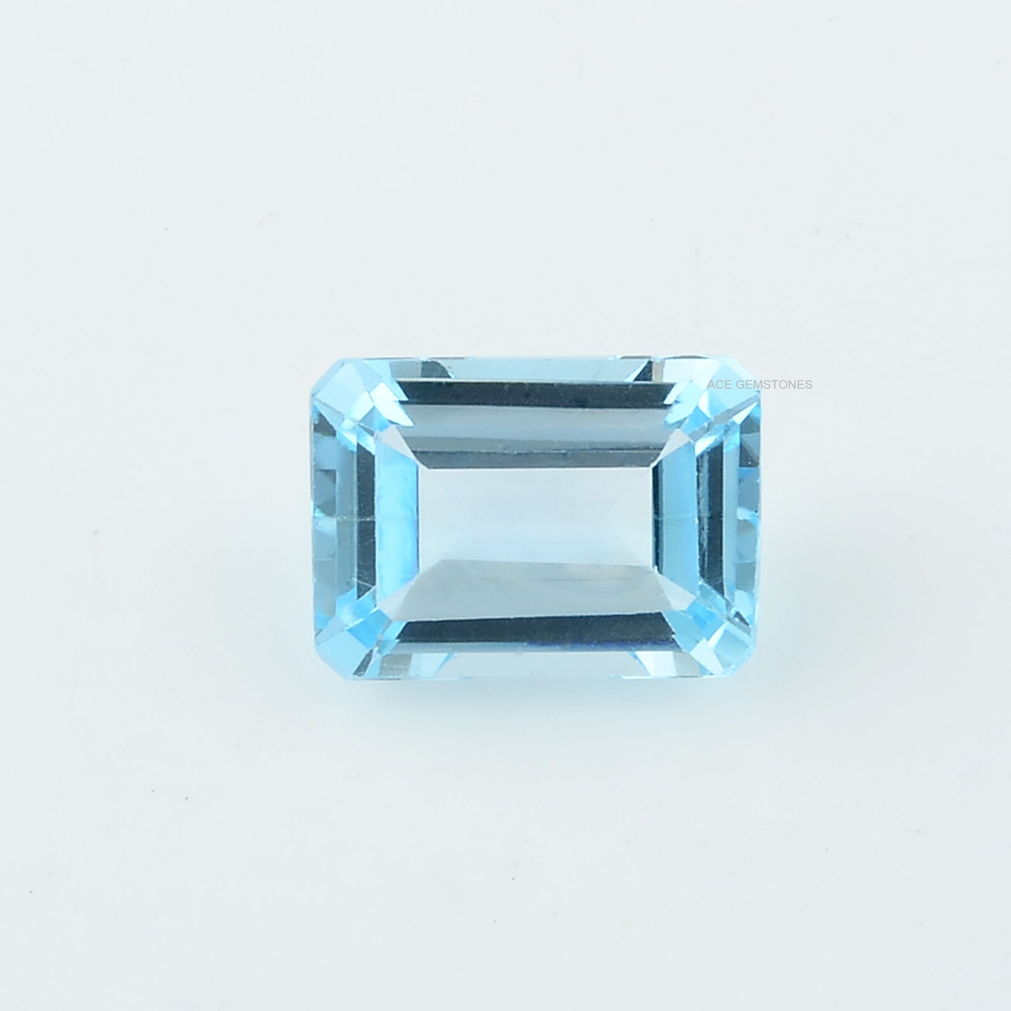 8.63 Ct Sky Blue Topaz 10x14 Mm Rectangle Genuine Gemstone- Emerald Cut ...