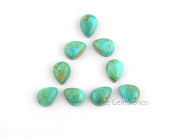 Arizona Türkis Birne glatt kalibriert Cabochons, Großhandel lose Edelstein für die Herstellung von Schmuck - 10 Stk.