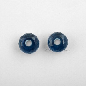 Big Hole Beads, Kyanite Quartz Faceted Gemstone Rondelle European Style Large Hole Beads For Necklace and Bracelet 5 Pcs. image 2