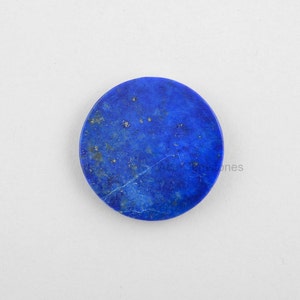 25x25mm Blue Lapis Stone, Flat Smooth Round Stone, Lapis Loose Gemstone, Calibrated Cabochons, Cabochons Gemstone, Wholesale Stone, 2 Pcs. image 2