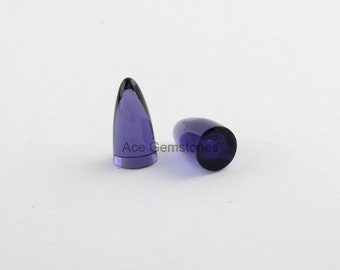 Bullet Shape Smooth Cabochon Amethyst Quartz 8x16mm Loose Gemstone AAA Grade - 5 Pcs.