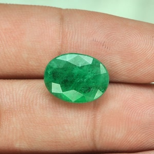 Top-Qualität, natürliche Smaragd Edelstein, echte natürliche oben grüne Smaragd Oval geschnitten Brasilien Edelstein 7,32 Cts. grüne Smaragd Stein Bild 3