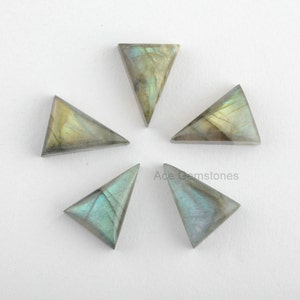 Labradorite Triangle Shape 10x15mm Gemstone, Calibrated Cabochons Gems Supplies, AAA Grade Labradorite Loose Cabochon, Jewelry Making -5 Pcs
