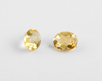 Kamień cytryn, Checker Cut kamień szlachetny, naturalny cytryn owalne 8x10mm, luźne kamień, AAA klasy najwyższej jakości, listopad Birthstone-2 szt.