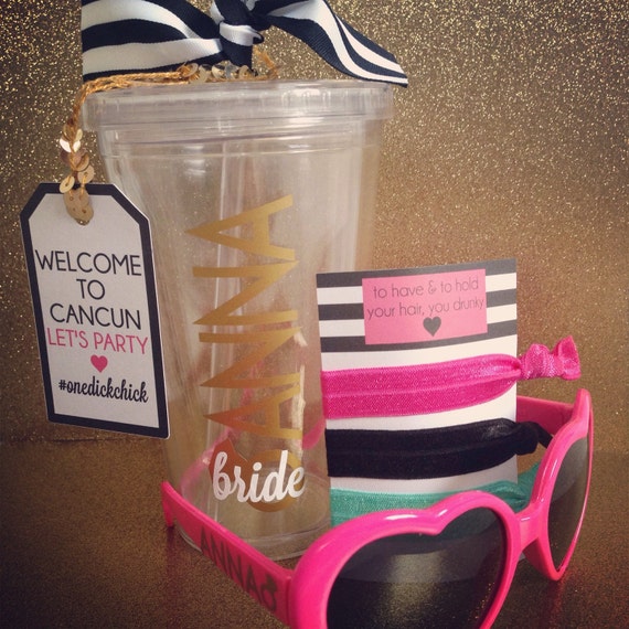 Items similar to Customized Bachelorette Party Gift Set, Girl Gift
