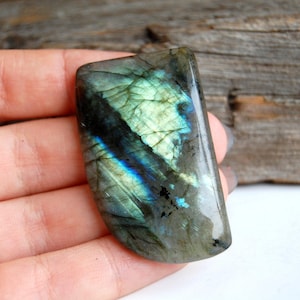 Labradorite Triangular Shape Cabochon 35\u00d720\u00d78 MM Size