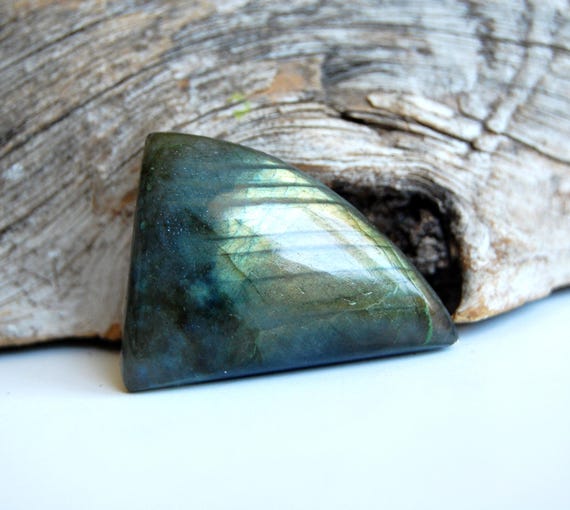 Labradorite Triangular Shape Cabochon 35\u00d720\u00d78 MM Size