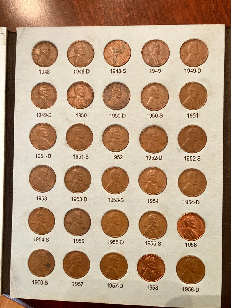 Complete Lincoln Wheat pennies Set In a Book 1941 1958 Mints Etsy