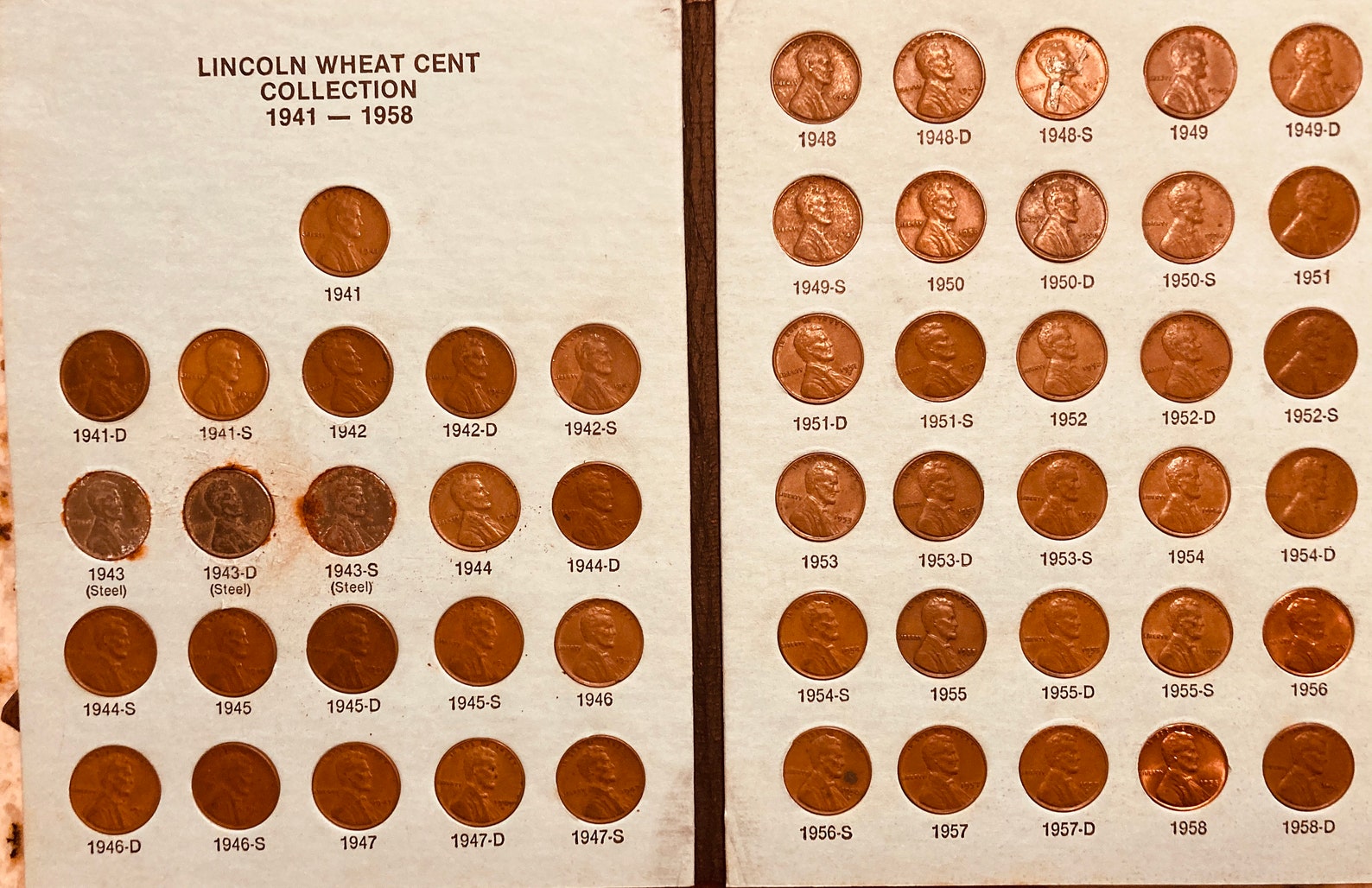 Complete Lincoln Wheat pennies Set In a Book 1941 1958 Mints Etsy