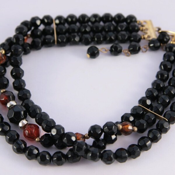 Or noir ambre RAS de cou perles RAS de cou Vampire gothique BDSM col ras du cou pour elle