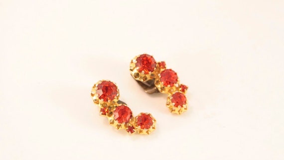 Orange Clip On Earrings Vintage Earrings Austria G