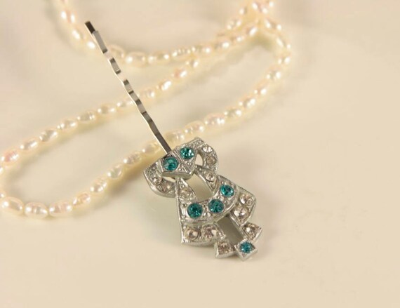 Antique Blue Head Pin Aqua Blue Hair Pin Bridal Headpiece Etsy