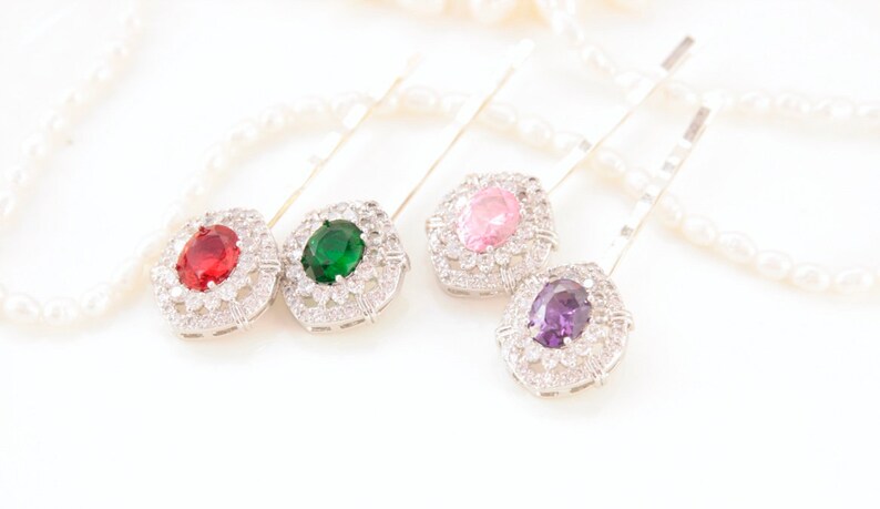 Gatsby Hair Pin Pink Hair Pin Crystal Bobby Pin Wedding Hair Pins Bridesmaid Hair Pins Diamond Hair Pins Blush Pink Silver Head Piece