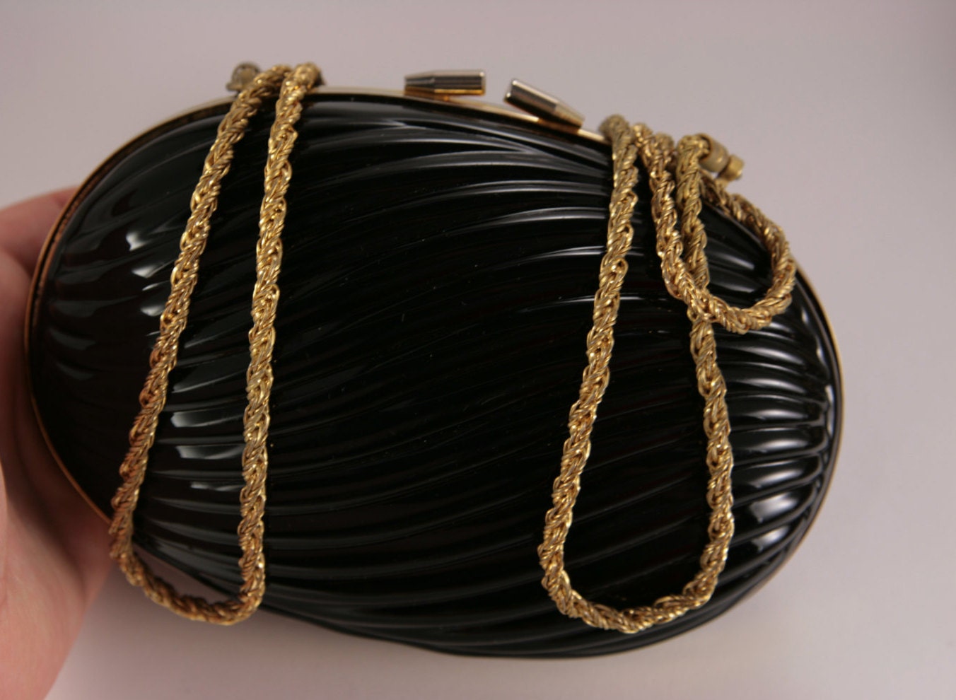 Vintage Purse Evening Clutch Italy Handbag Gold Chain Etsy