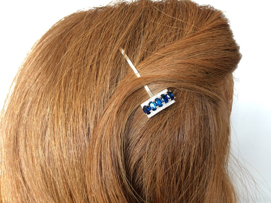 Blue Hair Pin Bridal Hair Pins Sapphire Hair Clip Christmas Etsy