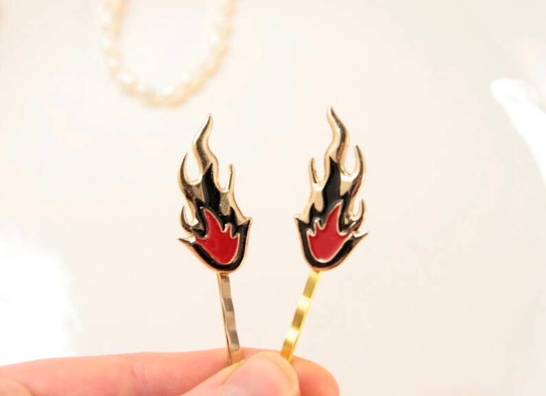 Flame Hair Clip Flame Headpiece Fire Hair Piece Devil Hair Etsy