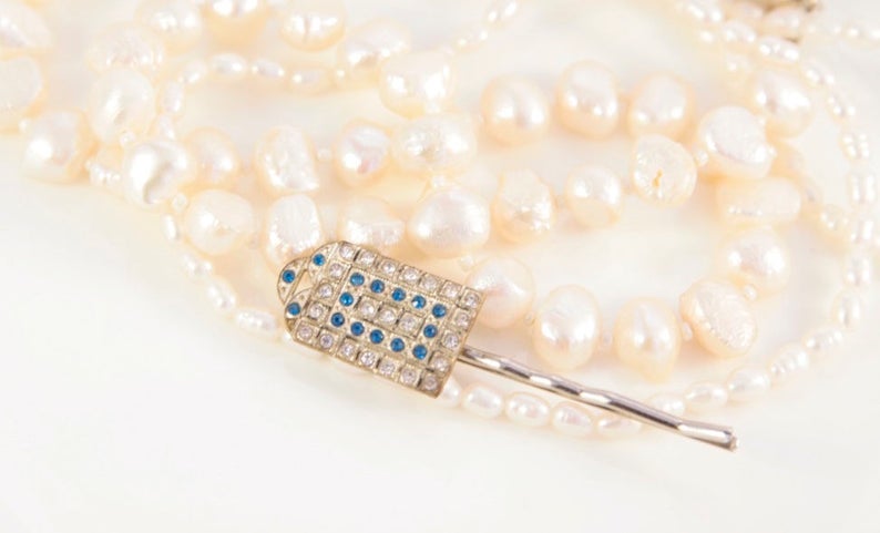 Bundle Pearl Earrings+Bride Bridesmaid wedding Crystal Hair Accessories Pin Comb