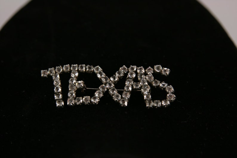 Texas Brooch Imitation Diamond Clear Rhinestones Vintage Brooch Pin City Logo Pin