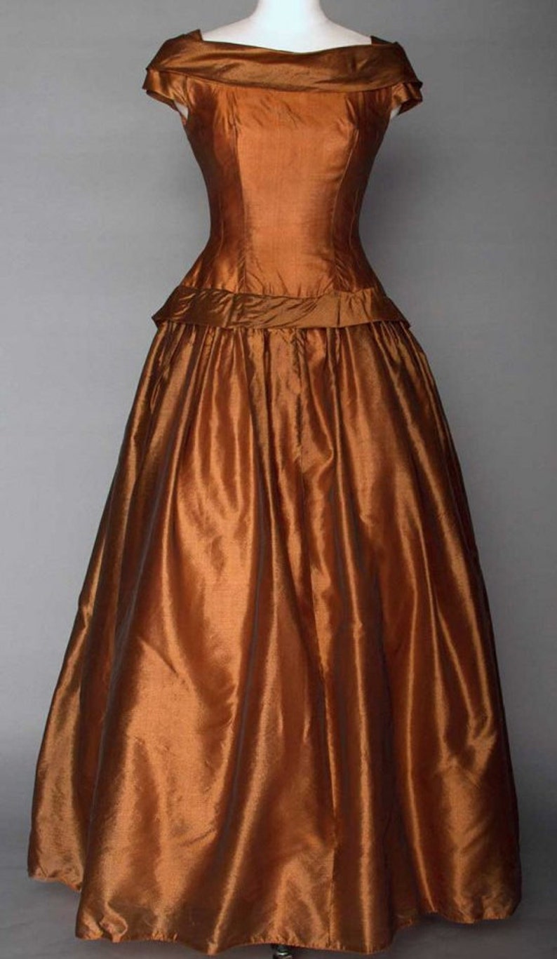 silk gold prom dress