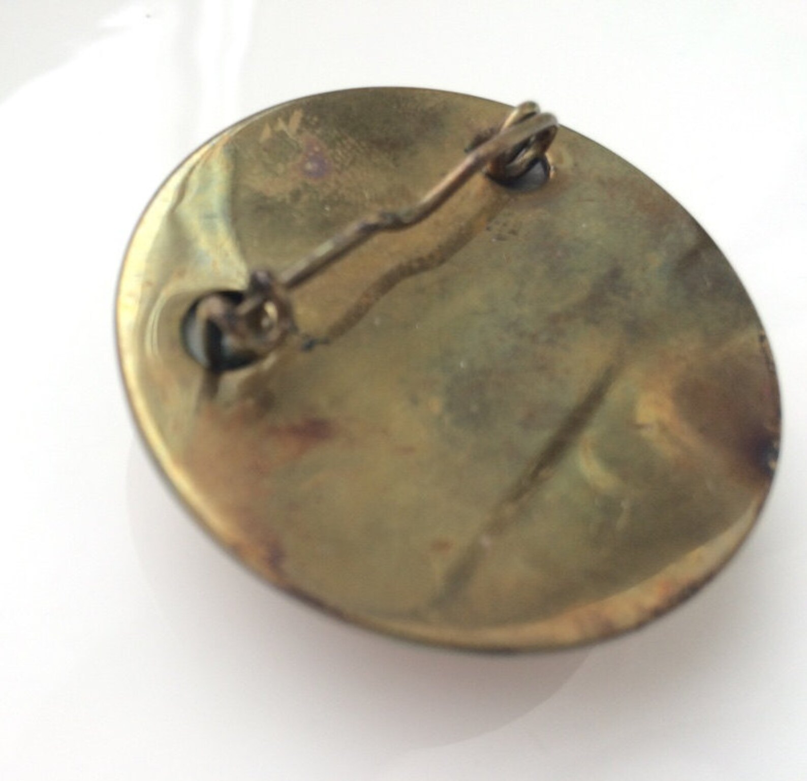 Large Orange Brooch Vintage 1930s 40s Glass Brooch Cabochon Etsy