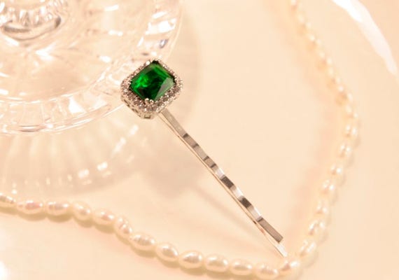 Wedding Emerald Hair Pins Green Head Pins For Thick Hair Bobby Etsy