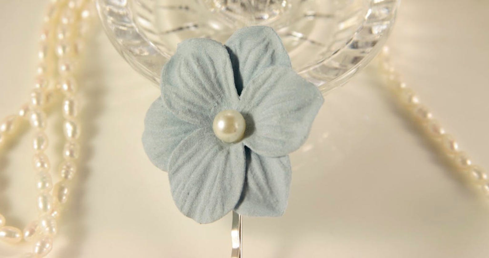 Blue Flower Hair Pins - wide 9
