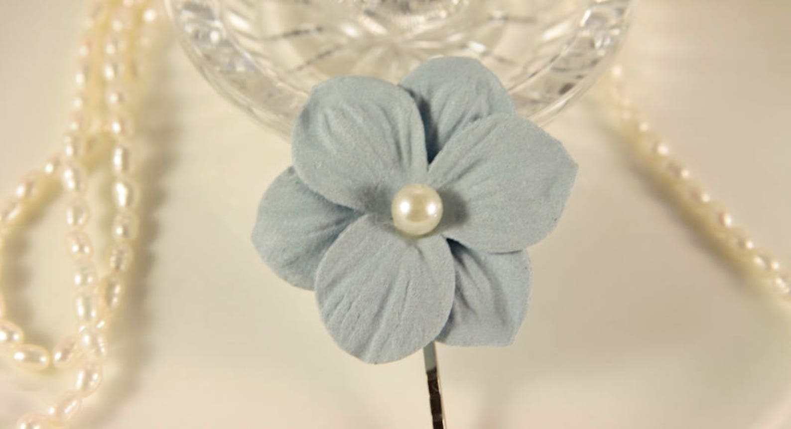 Blue Flower Hair Pins - wide 8