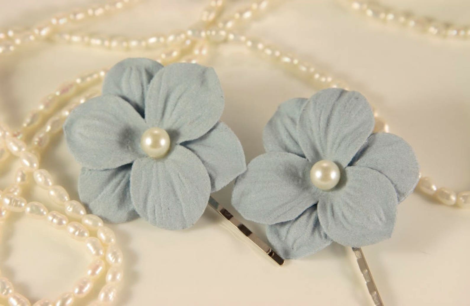 Blue Flower Hair Pins - wide 6